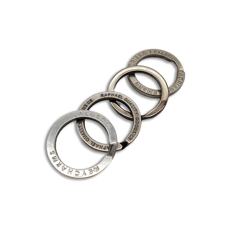 YYX Split Flat Split Key Ring Stainless Steel Engraved Flat Split Ring Keyring