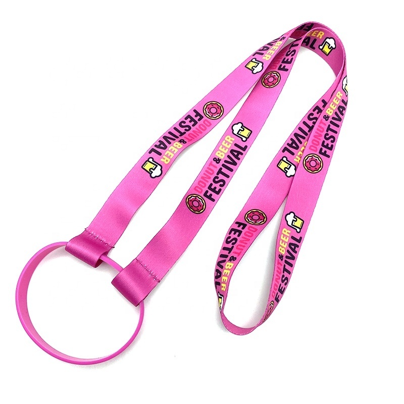 YYX  Custom sublimation Printing Water Bottle Holder Neck Lanyard Strap for Cup Reusable Cup Holder Lanyard