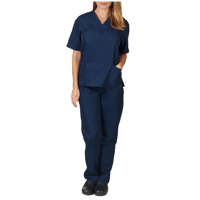 Factory sale nvay blue nurse scrub uniform for hospital white nurse uniform designs