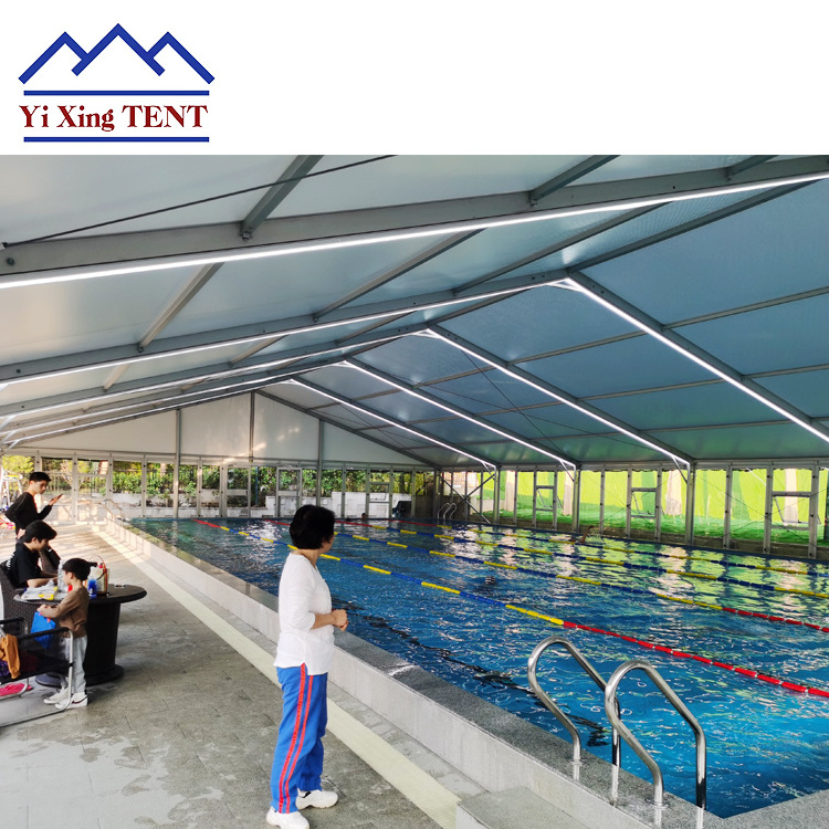 2022 New Style Luxury Glass Wall Sports Field Basketball Tennis Court Swimming Pool Tent for Swimming Cover