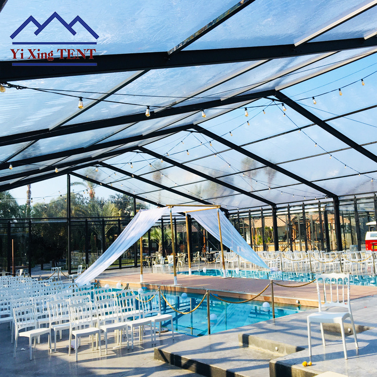 High quality luxury outdoor tent is easy to assemble and disassemble Glass Wall Wedding Tent