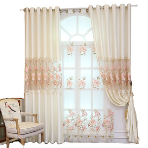 High Quality Elegant Floral Luxury Turkish White Jacquard Embroidered Customized Curtains For The Living Room