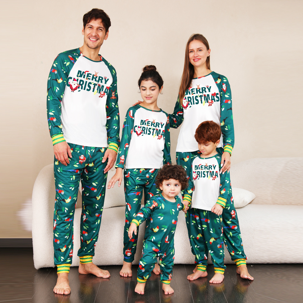 Family Matching Raglan nightgown for Kids Mon and Dad Pjs Sets Sleepwear Christmas pajamas