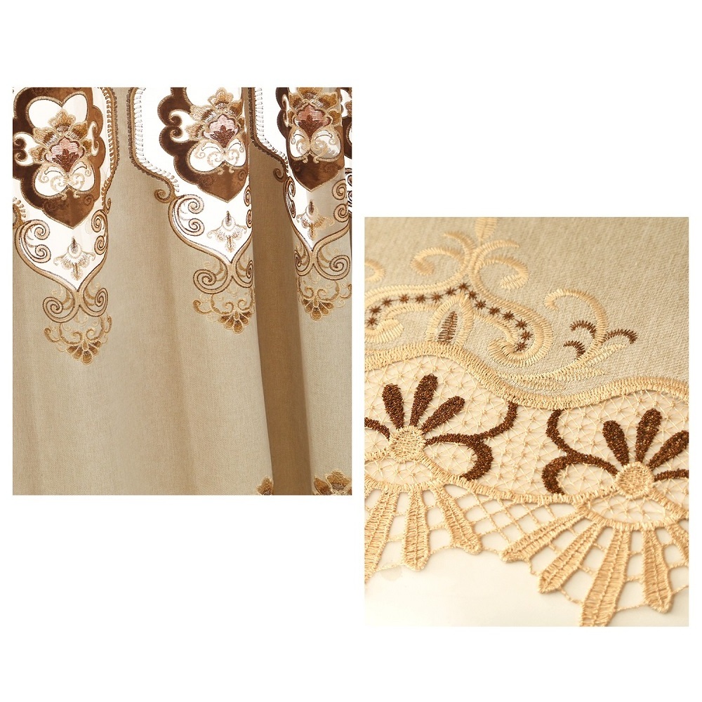 designer dubai gold valance house european royal living room luxury embroidered sheer curtains