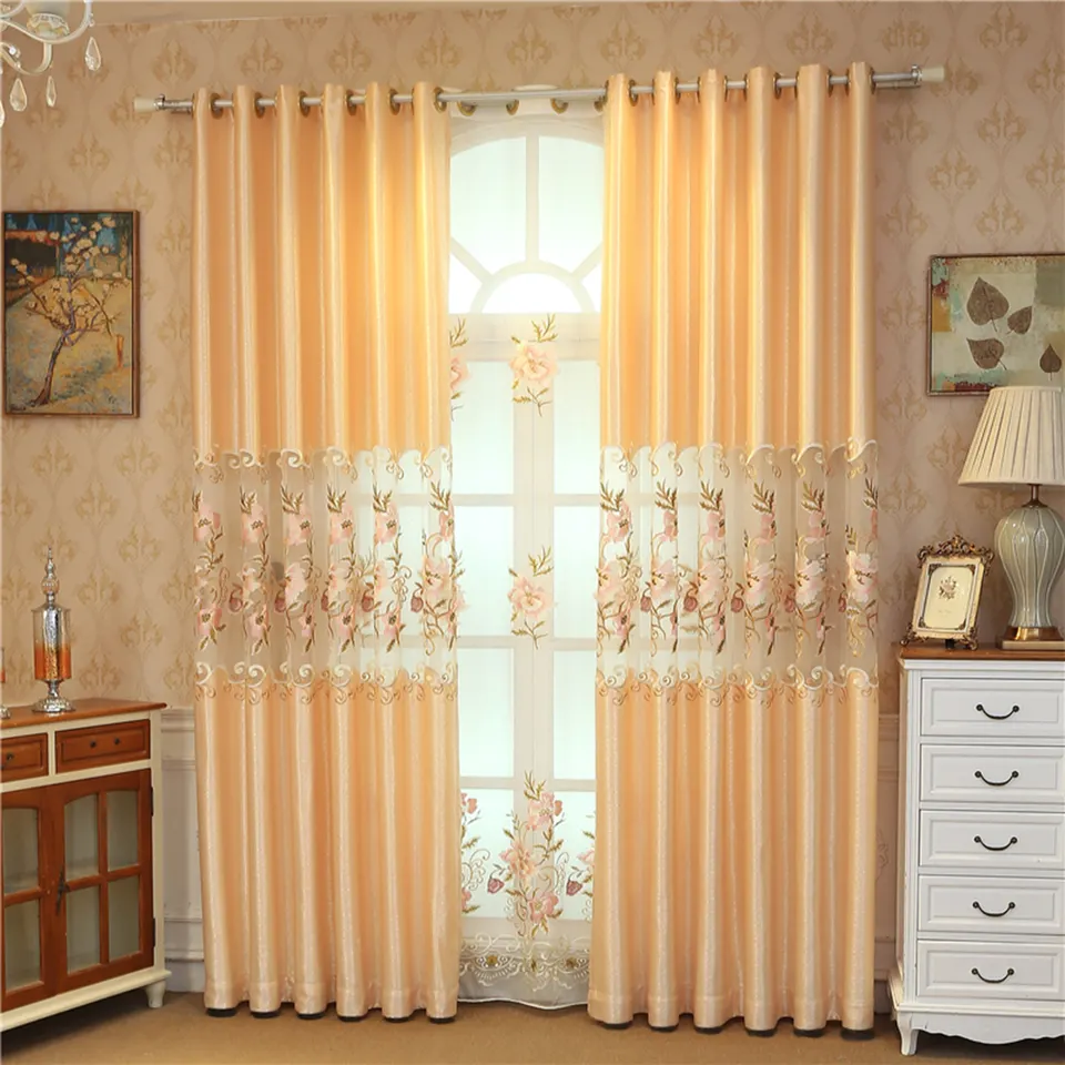 High Quality Elegant Floral Luxury Turkish White Jacquard Embroidered Customized Curtains For The Living Room