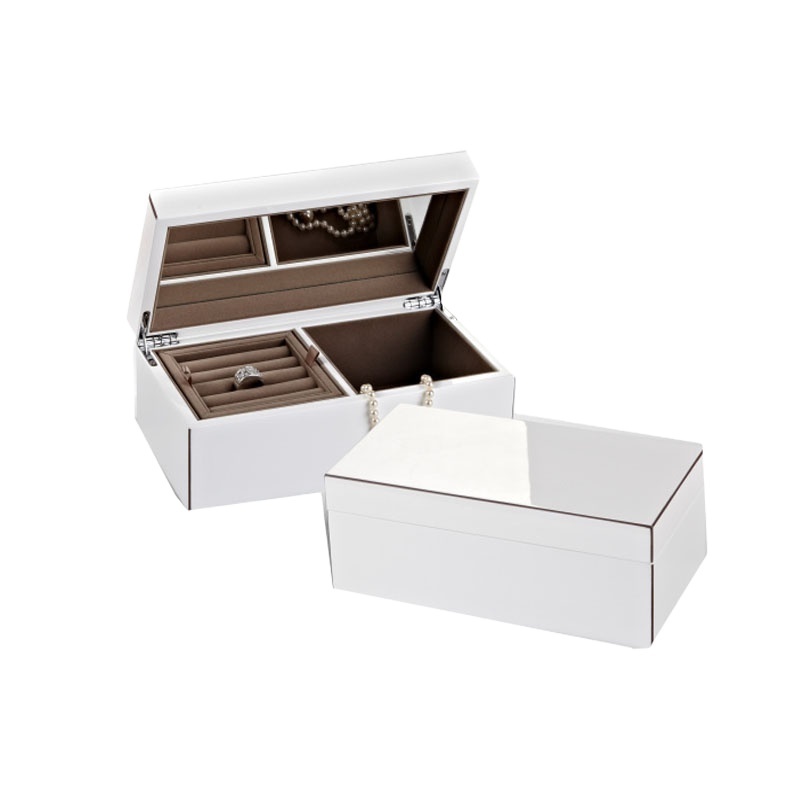 Large White Lacquer Cases lacquer jewelry box with lock