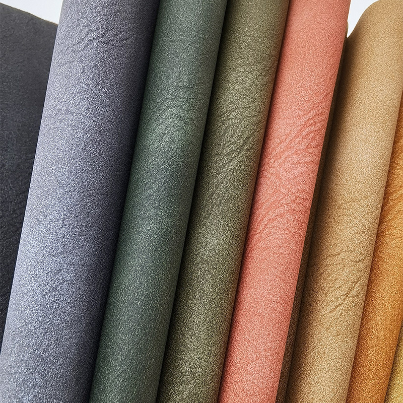 Customization yangbuck Flocked upholstery fabric faux leather products for shoe material or bags