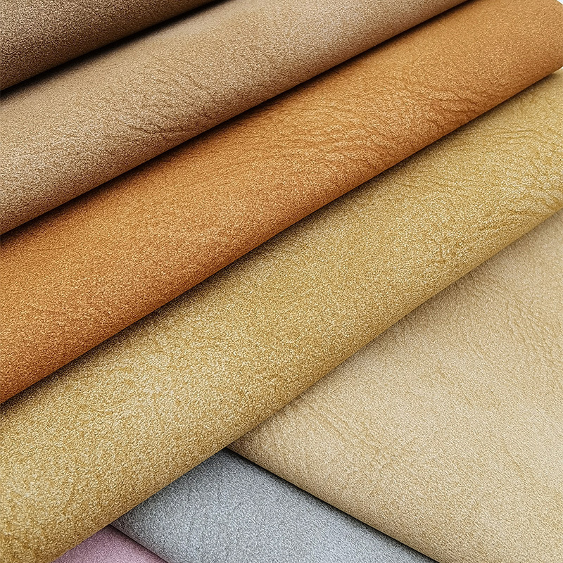 Customization yangbuck Flocked upholstery fabric faux leather products for shoe material or bags