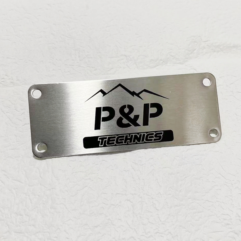 Custom 304 stainless steel Carved Logo brushed nameplate