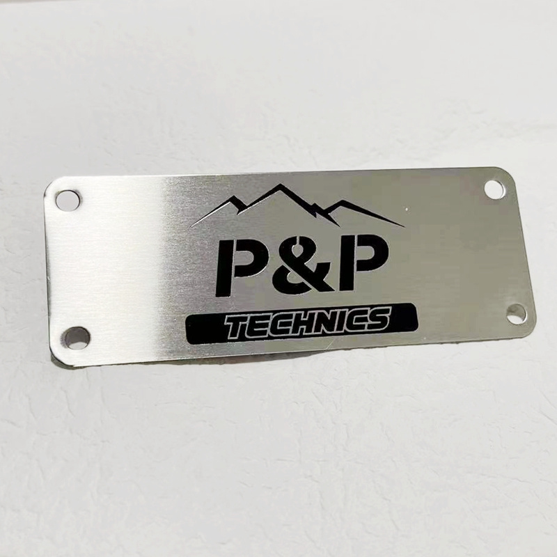 Custom 304 stainless steel Carved Logo brushed nameplate