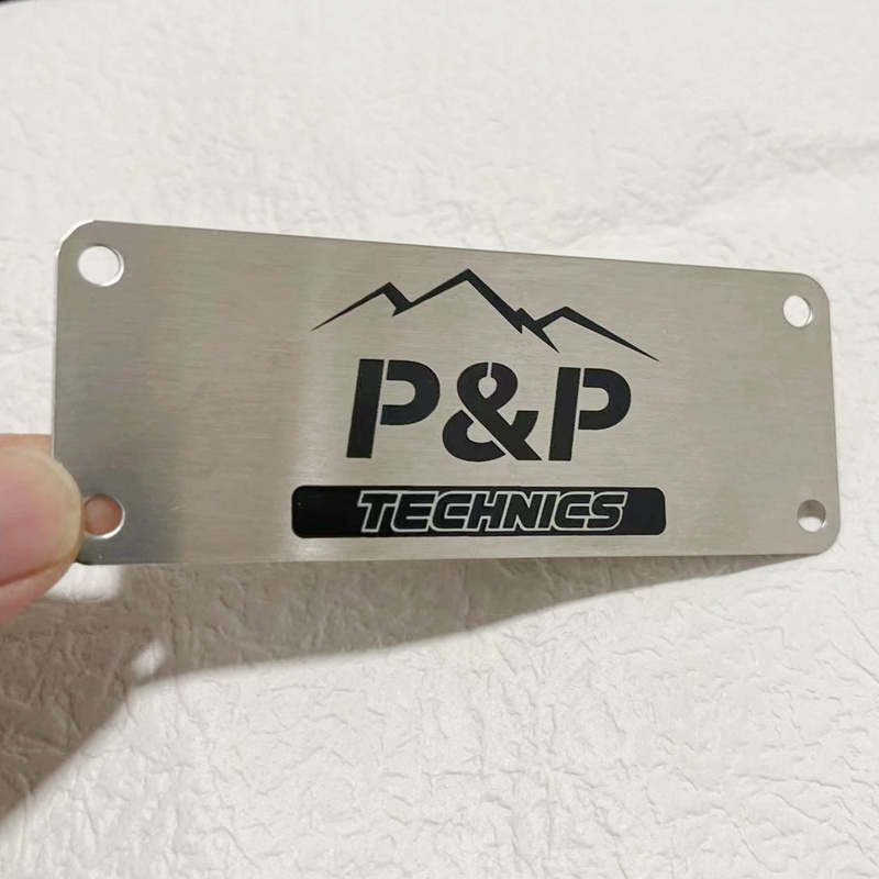 Custom 304 stainless steel Carved Logo brushed nameplate