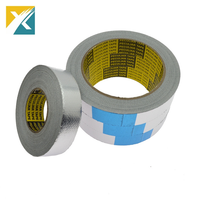 Fireproof Coated Heavy Duty Glass Fiber Insulation Silver Cloth Reinforced Aluminium Foil Tape