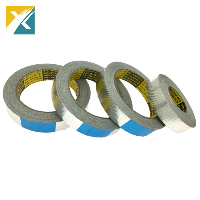 Fireproof Coated Heavy Duty Glass Fiber Insulation Silver Cloth Reinforced Aluminium Foil Tape