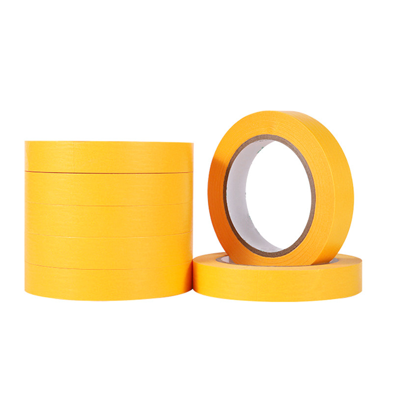 Industry Grade Gold Masking Spray Painting Protection High temperature textured paper Adhesive Tape