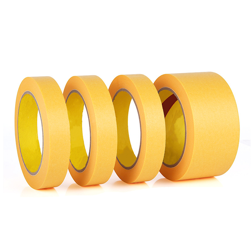 Industry Grade Gold Masking Spray Painting Protection High temperature textured paper Adhesive Tape