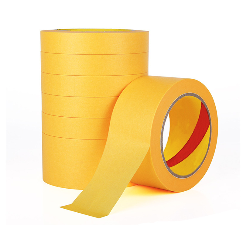 Industry Grade Gold Masking Spray Painting Protection High temperature textured paper Adhesive Tape