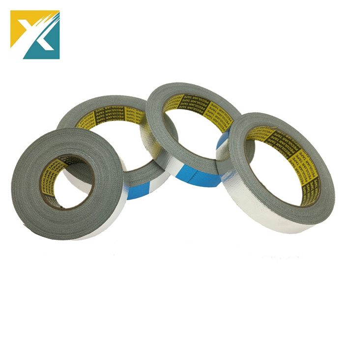 Fireproof Coated Heavy Duty Glass Fiber Insulation Silver Cloth Reinforced Aluminium Foil Tape