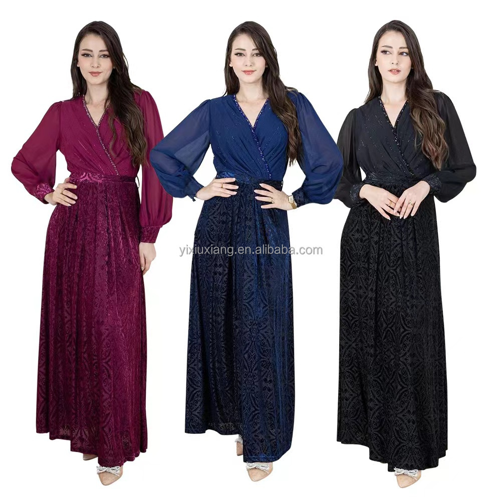 Wholesale Muslim Abaya Women's long dress Islamic Dubai Cardigan Abaya Plain African Turkish abaya Southeast Asian clothing