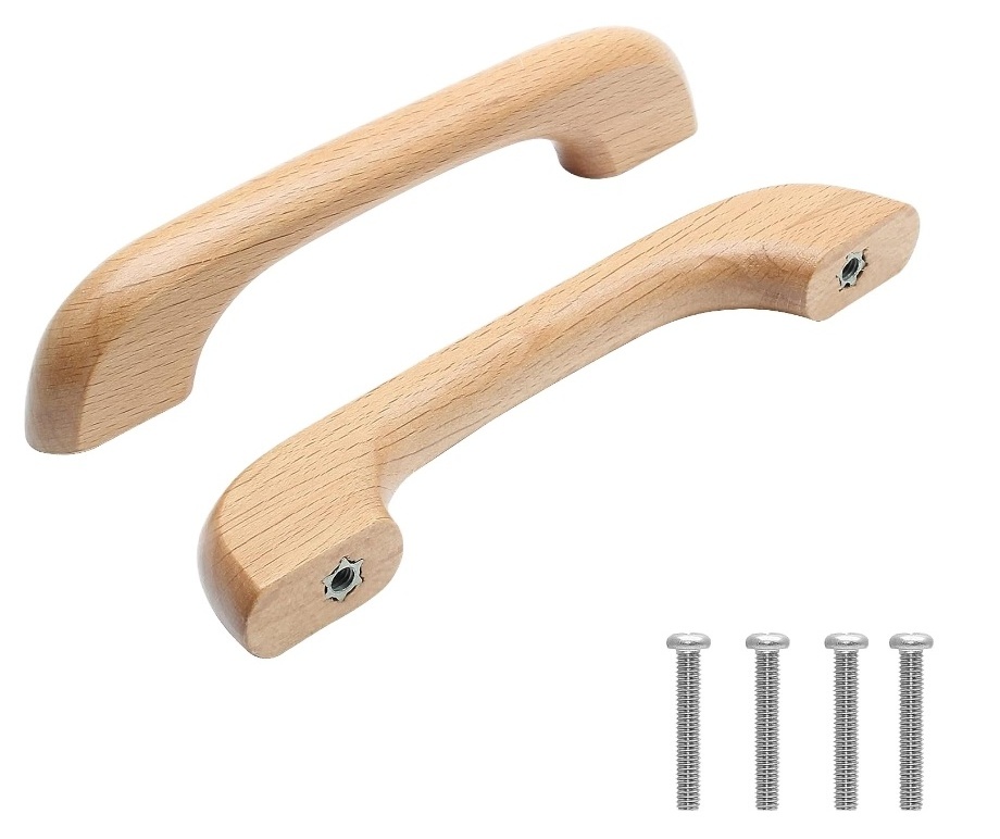 Luxury Cabinet Handles  Hardware for Doors & Dresser Drawers 3-1/2 Inch Hole Center Unfinished Wood Natural Woodcraft Collection