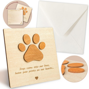 New Dog Lost Compassion Gift Pet Lost Comfort Gift Card Wooden Postcard Message Card