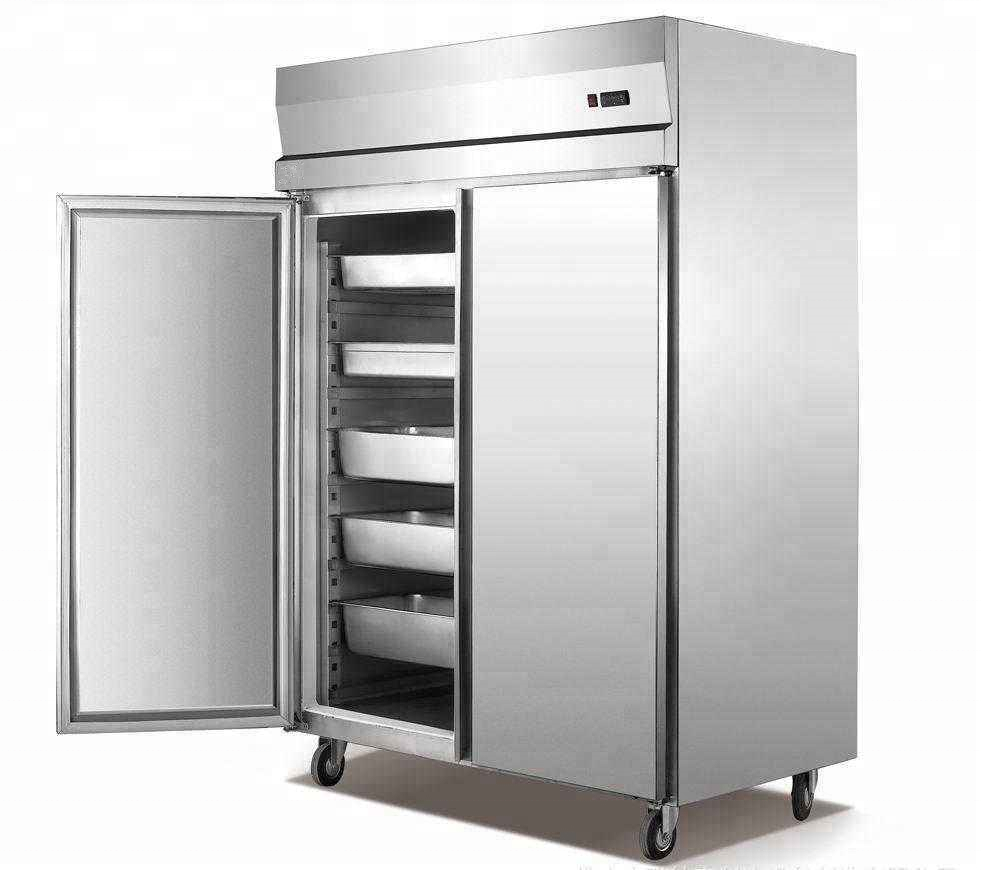 hot sale 2 big doors 304 stainless steel kitchen freezer for restaurant/hotel