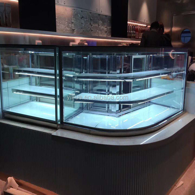 1.5m(5ft) high quality refrigerated cake display cases/bread bakery display /cake display counter