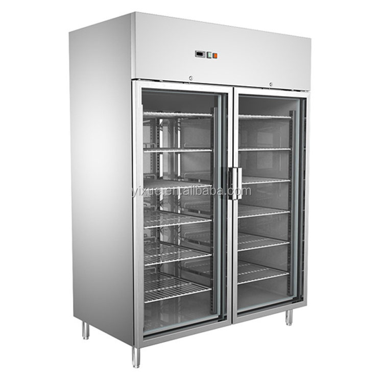 1000L Stainless Steel 2 Doors Deep Freezer Commercial Freezer