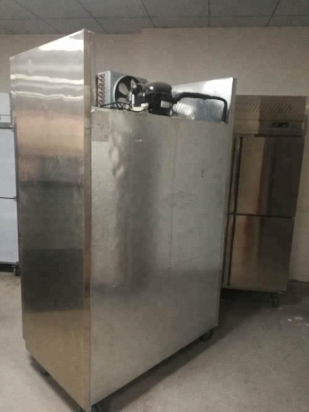 hot sale 2 big doors 304 stainless steel kitchen freezer for restaurant/hotel