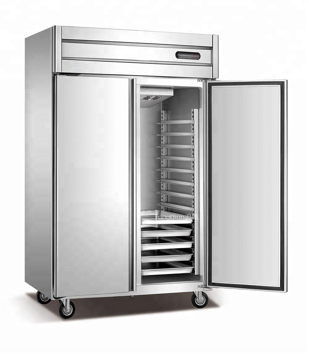 hot sale 2 big doors 304 stainless steel kitchen freezer for restaurant/hotel