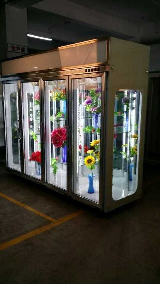 Commercial 4 Glass Door Display Refrigerator for Flower Shop