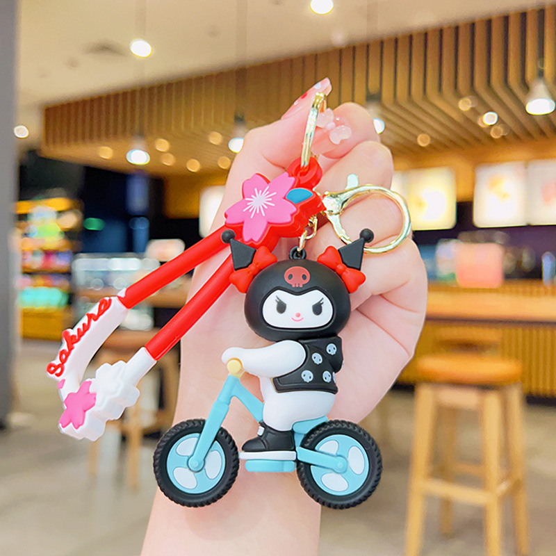 YX Anime Cute Kuromi Melody Keychain Kawaii Cartoon Frog Cinnamoroll Penguin Women Bag Pendant Key Chain sanrio wholesale