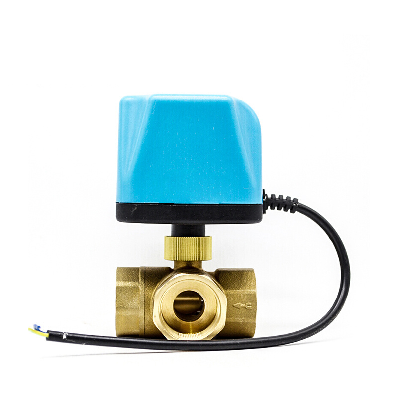 DN15 DN20 DN25 3 Way 110V 220V 12V 24V 2-wire Brass Electric Motorized  Ball Valve Normally Closed/Open Waterproof IP52