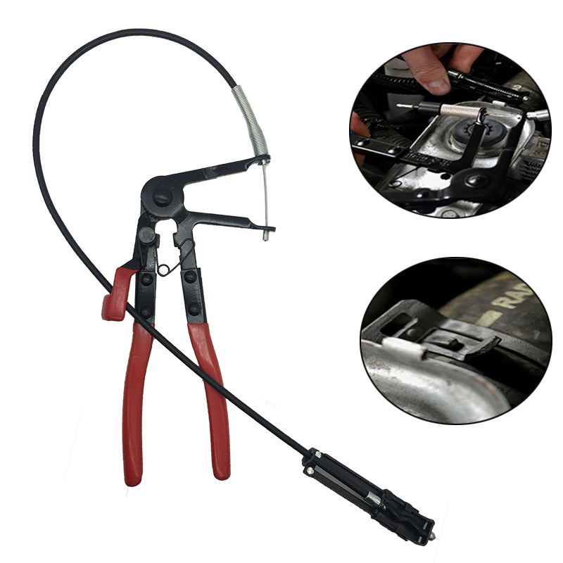 Auto Vehicle Tools Cable Type Flexible Wire Long Reach Hose Clamp Pliers for Car Repairs Hose Clamp Removal Hand Tools