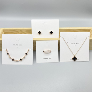 Custom Print White Black Cardboard Necklace Bracelet Holder Card Gold Silver Jewelry Display Cards Pink Earring Card With Logo