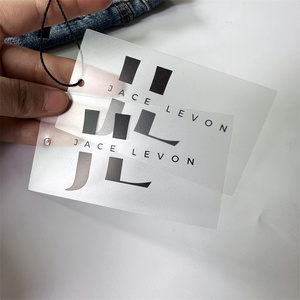 Custom Logo Plastic Hangtag Transparent PVC Clothing Hang Tags With String Luxury Swing Tag Waterproof Printing