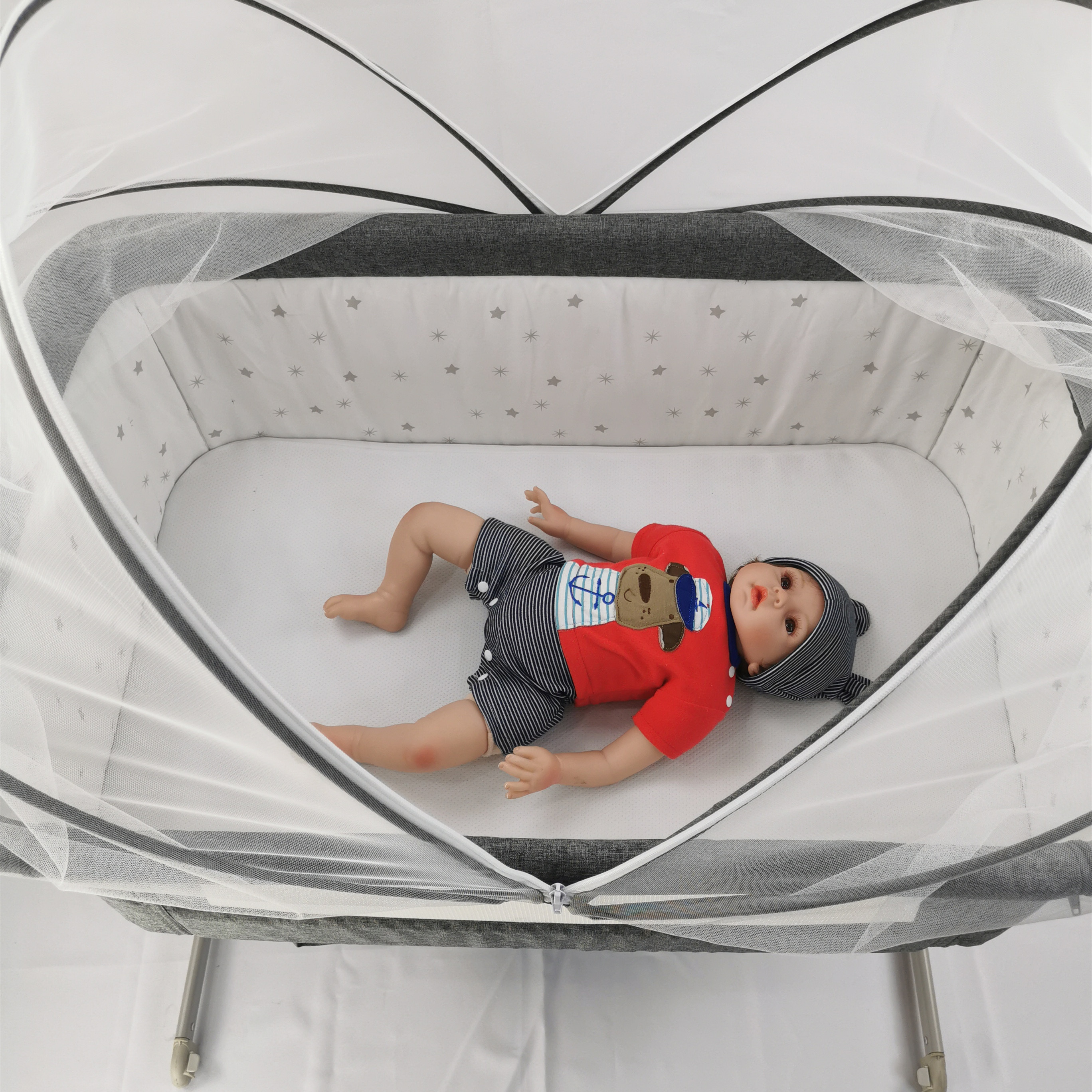 Portable Baby Sleeping Bed Good Quality Travel Kids Cribs With Mosquito Net Extended Version Mosquito Net Bed/music Lighting