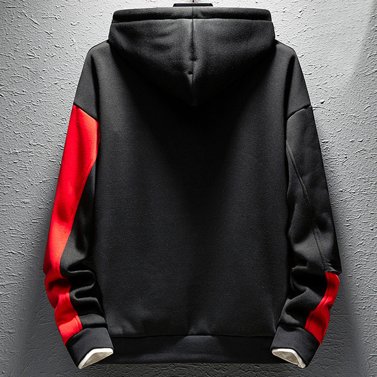 Top Quality OEM Custom Patchwork Men Two Tone Hoodies Two Tone Color Match Premium Hoodie