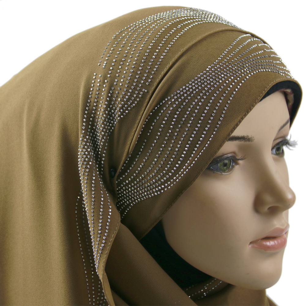 High quality crepe chiffon hijab scarf wraps soft long islam shawls muslim crinkle plain chiffon scarves hijabs