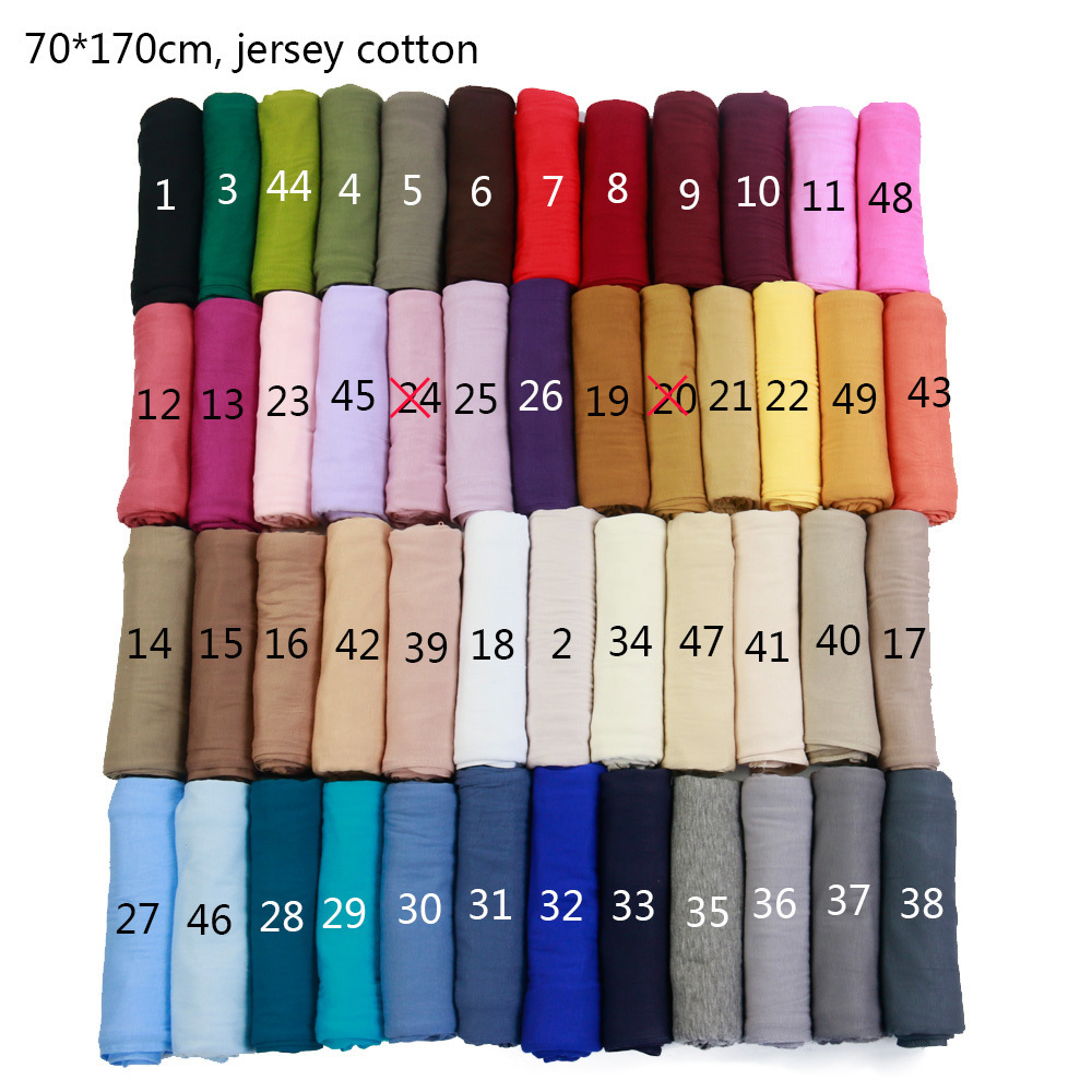 High-quality jersey scarf stretchy hijab plain head scarves wholesale women stoles cotton shawl muslin hijab