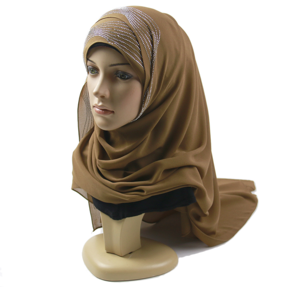 High quality crepe chiffon hijab scarf wraps soft long islam shawls muslim crinkle plain chiffon scarves hijabs