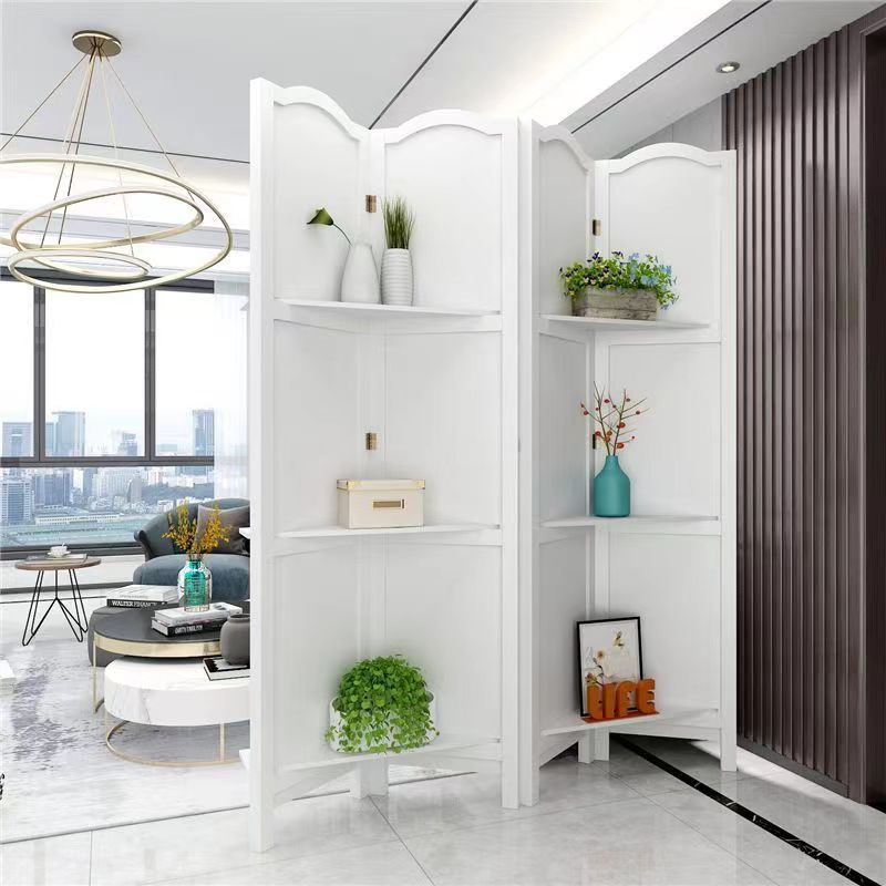 Wood 6 panel  room divider, wall divider folding wood screen for home office bedroom restaurant