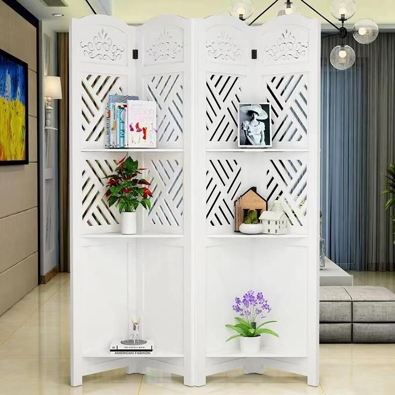 Wood 6 panel  room divider, wall divider folding wood screen for home office bedroom restaurant