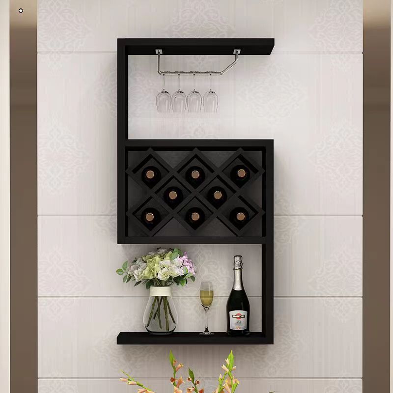 Restaurant wall mounted wine cabinet solid wood wine cabinet wooden wine rack