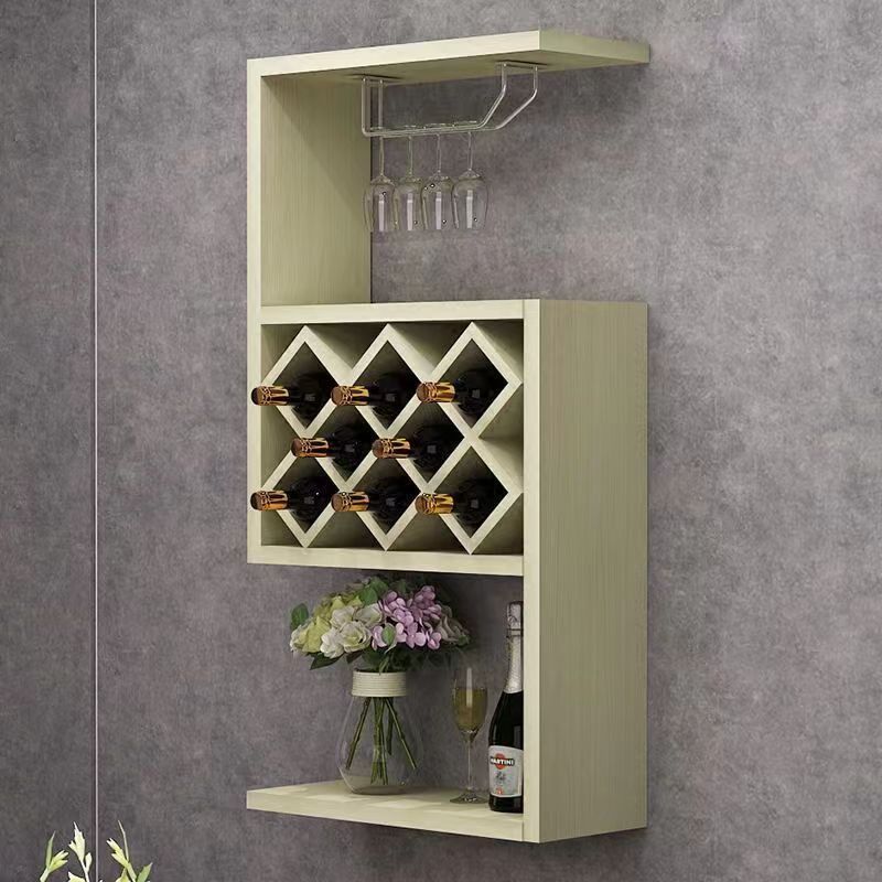 Restaurant wall mounted wine cabinet solid wood wine cabinet wooden wine rack