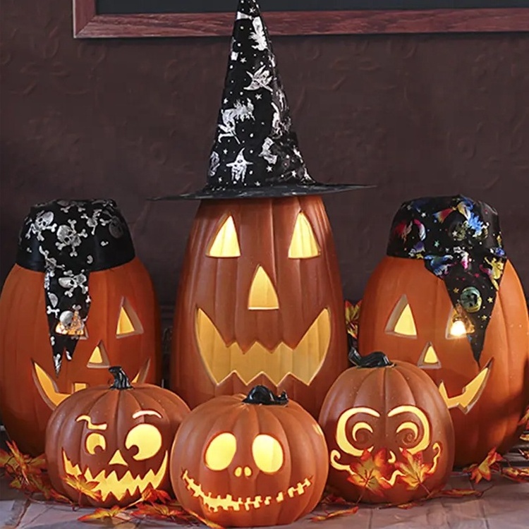 Fiberglass Halloween sculpture pumpkin glowing sculpture holiday crafts customization