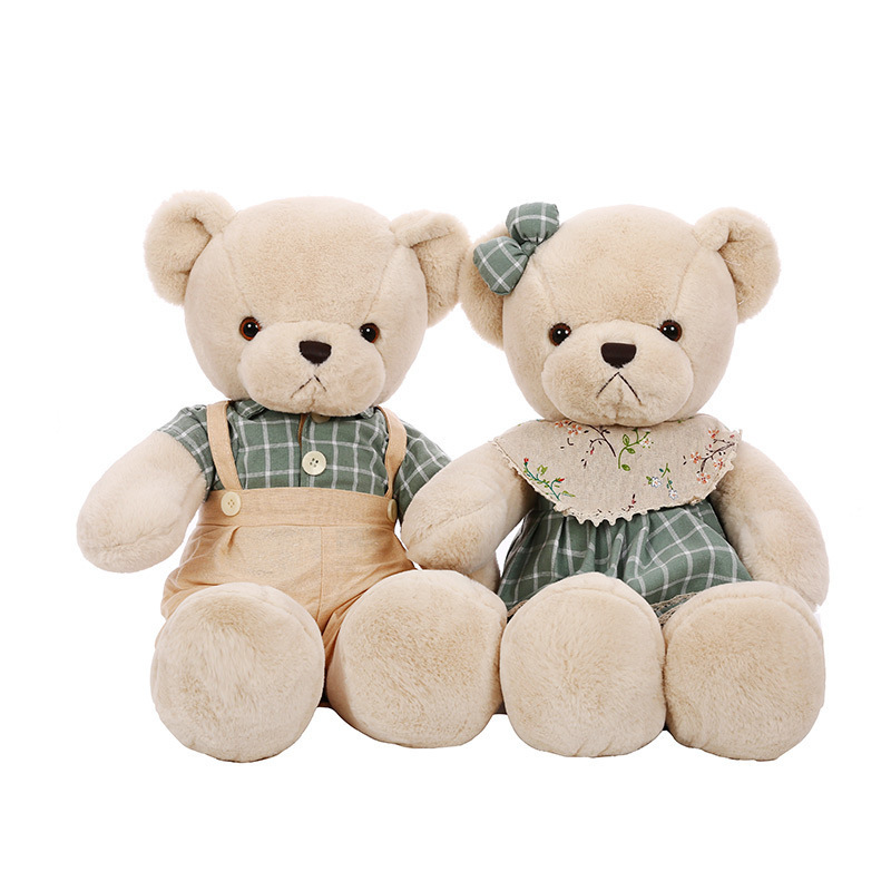 Vintage Teddy Bear Plush Toys For Kids Boys Girls Soft Teddy Bear With Skirt Pants Clothes Costume Bear Stuffed Animals