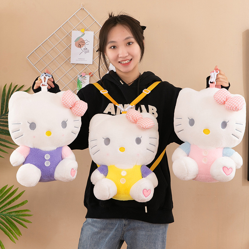 Small Bags Wholesale Plush Cartoon Backpack Hello Cute Kitty Shoulder Bag Children's Gift