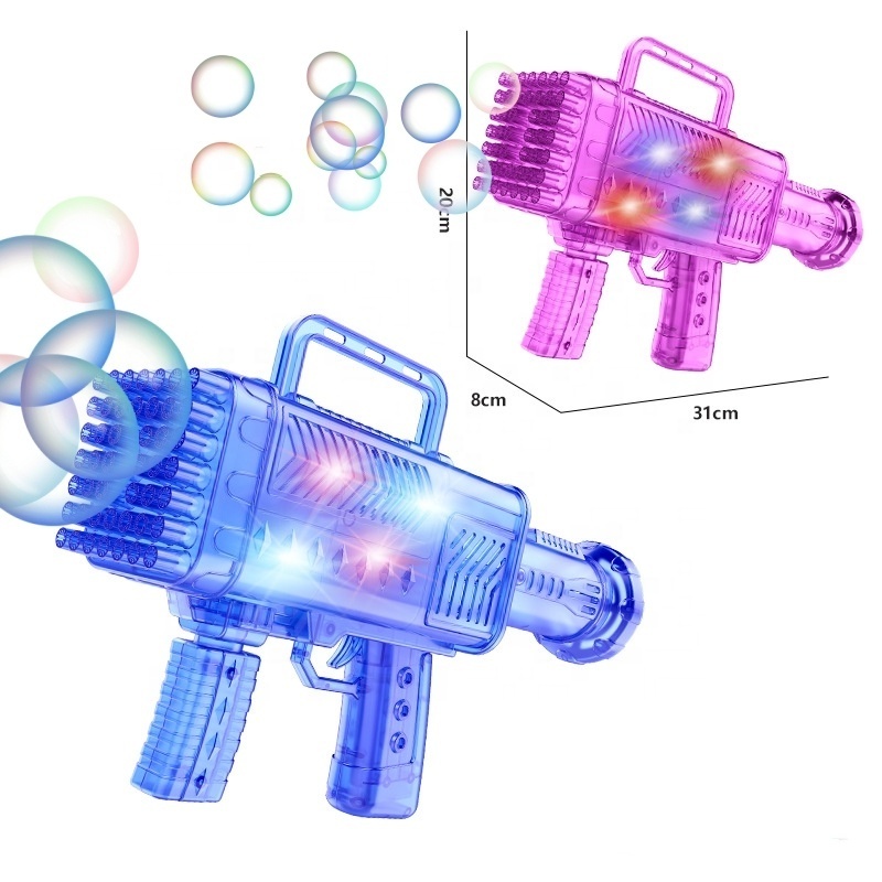 Electric Machine Bubble Gun 46 Holes Automatic With Light And Music Bubble Maker Machine Battery Powered Bubbles