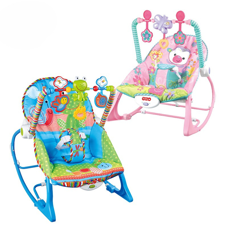 Multi Function Themes Baby Toddler Rocking Chair With Music Hanging Pendant Toys Vibrate Kids To Sleep Infant Rocker