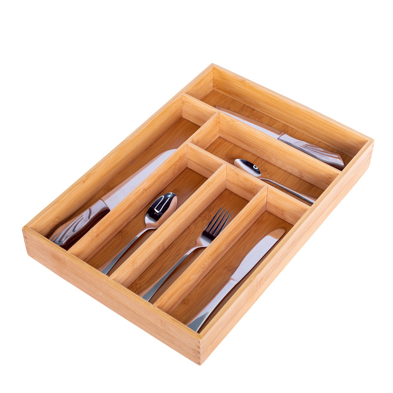 Expandable Bamboo Silverware Organizer - Kitchen Drawer Organizer, Utensil Holder - Drawer Organization and Storage in Kitchen,